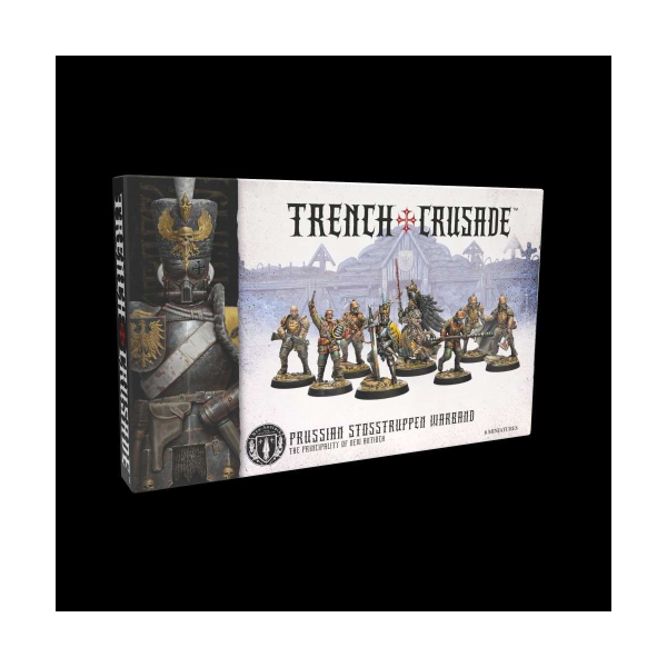 Prussian Stosstruppen Warband for Trench Crusade, 32mm plastic miniatures with trench gear and gas masks